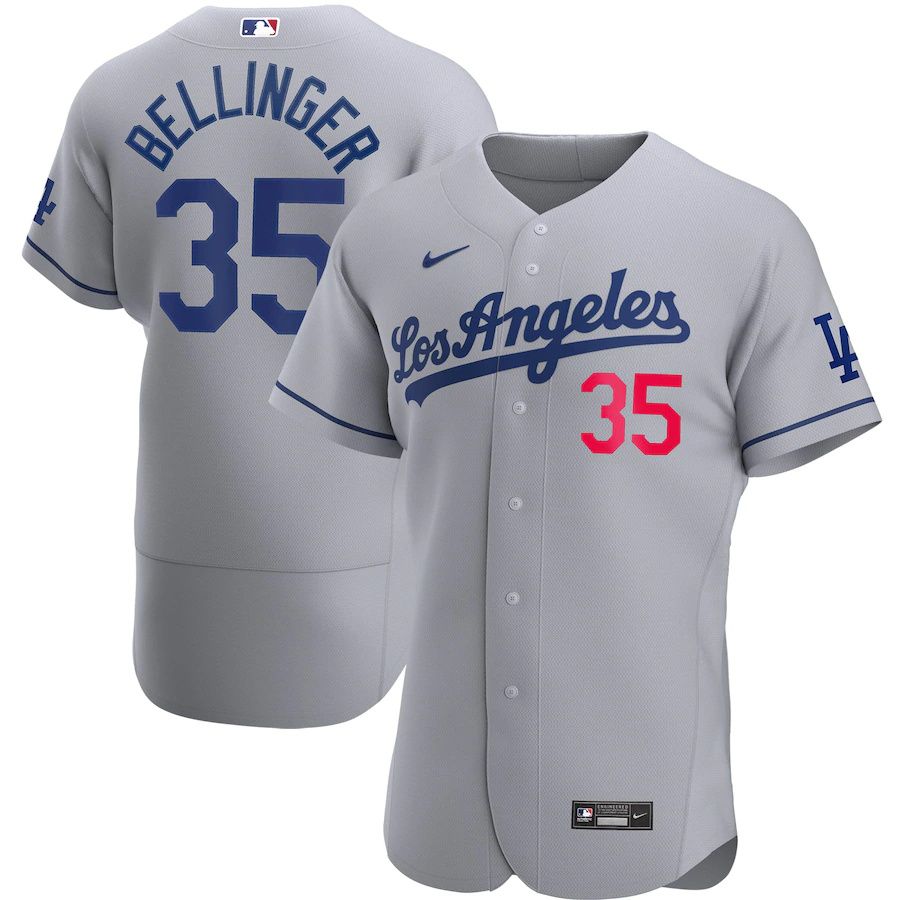 Mens Los Angeles Dodgers #35 Cody Bellinger Nike Gray Road Authentic Player MLB Jerseys->chicago cubs->MLB Jersey